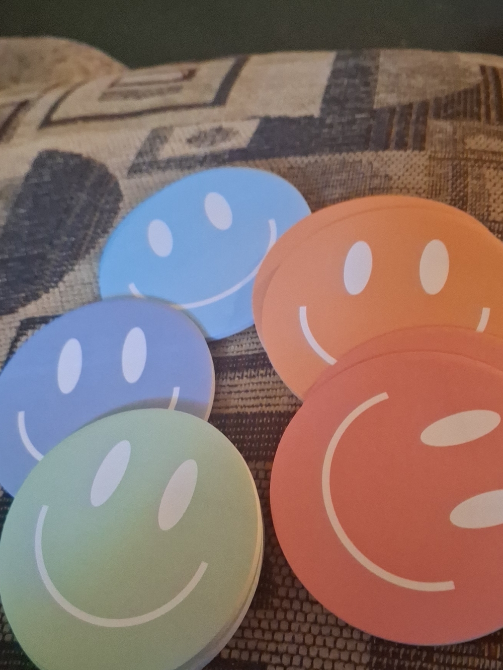 Smiley Face Sticky Notes - Pastel Multicolor Set